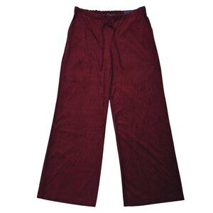Meg & Margot Burgundy Fleece Pull on Wide Leg Pants Women’s Size S - NWT